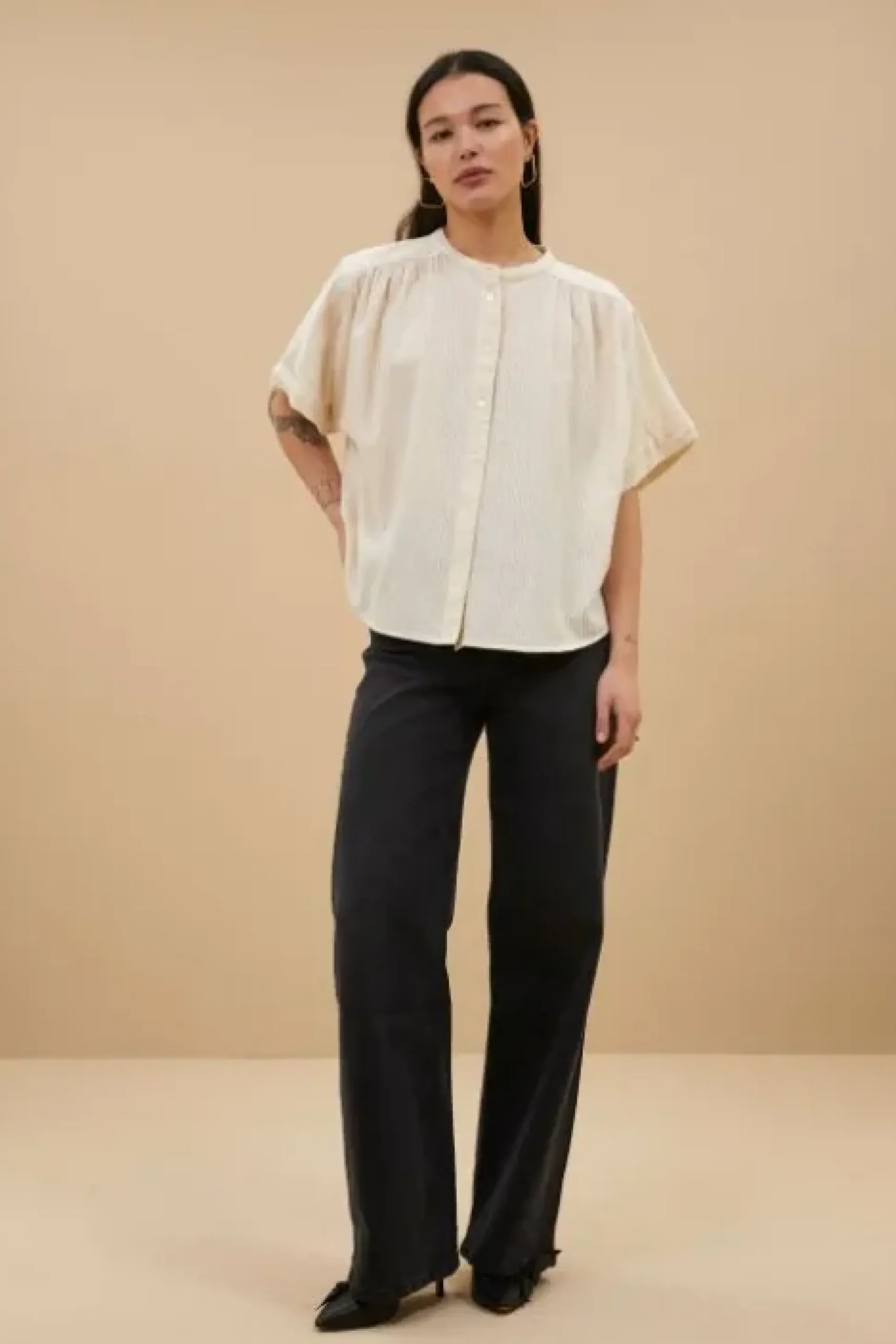 By bar Chemisiers<alex rib blouse | off white