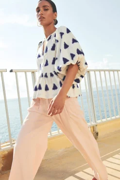 By bar Chemisiers<avelon ikat blouse | blue ikat