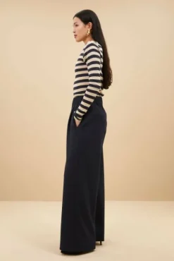 By bar Tops & T-shirts<basic ls big stripe top | midnight