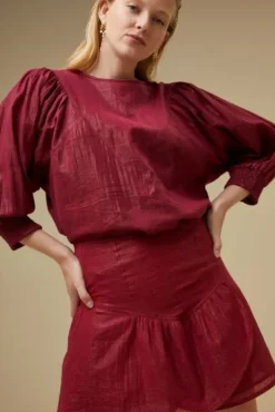 By bar Jupes<belle metallic skirt | grenache