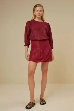 By bar Jupes<belle metallic skirt | grenache