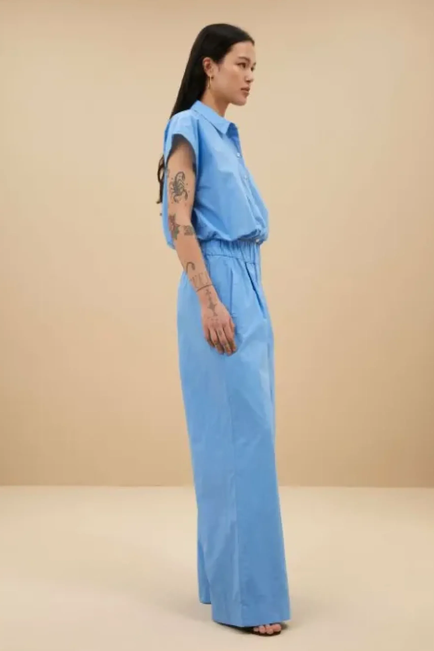By bar Pantalon<benji poplin pant | aquarius