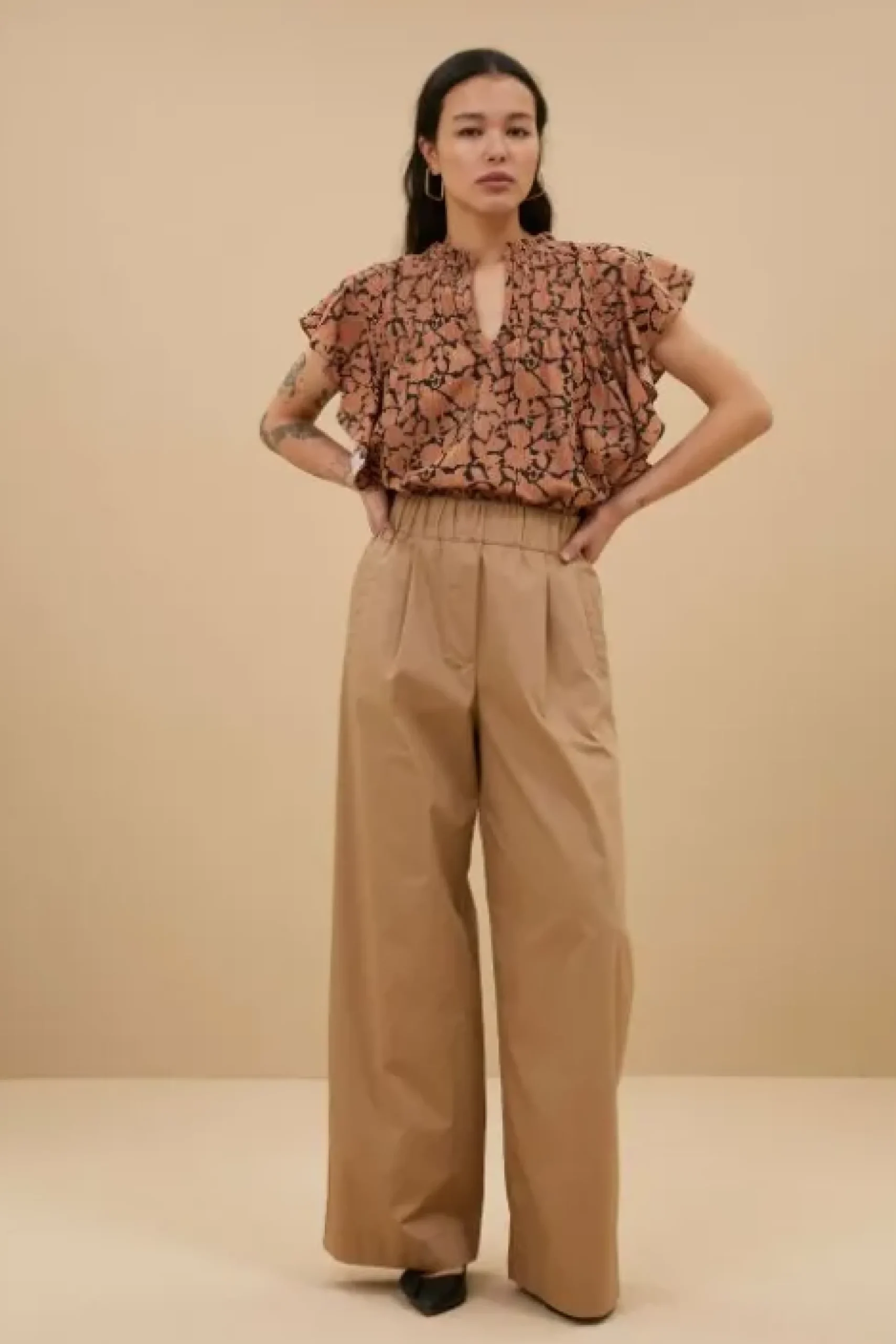 By bar Pantalon<benji poplin pants | camel