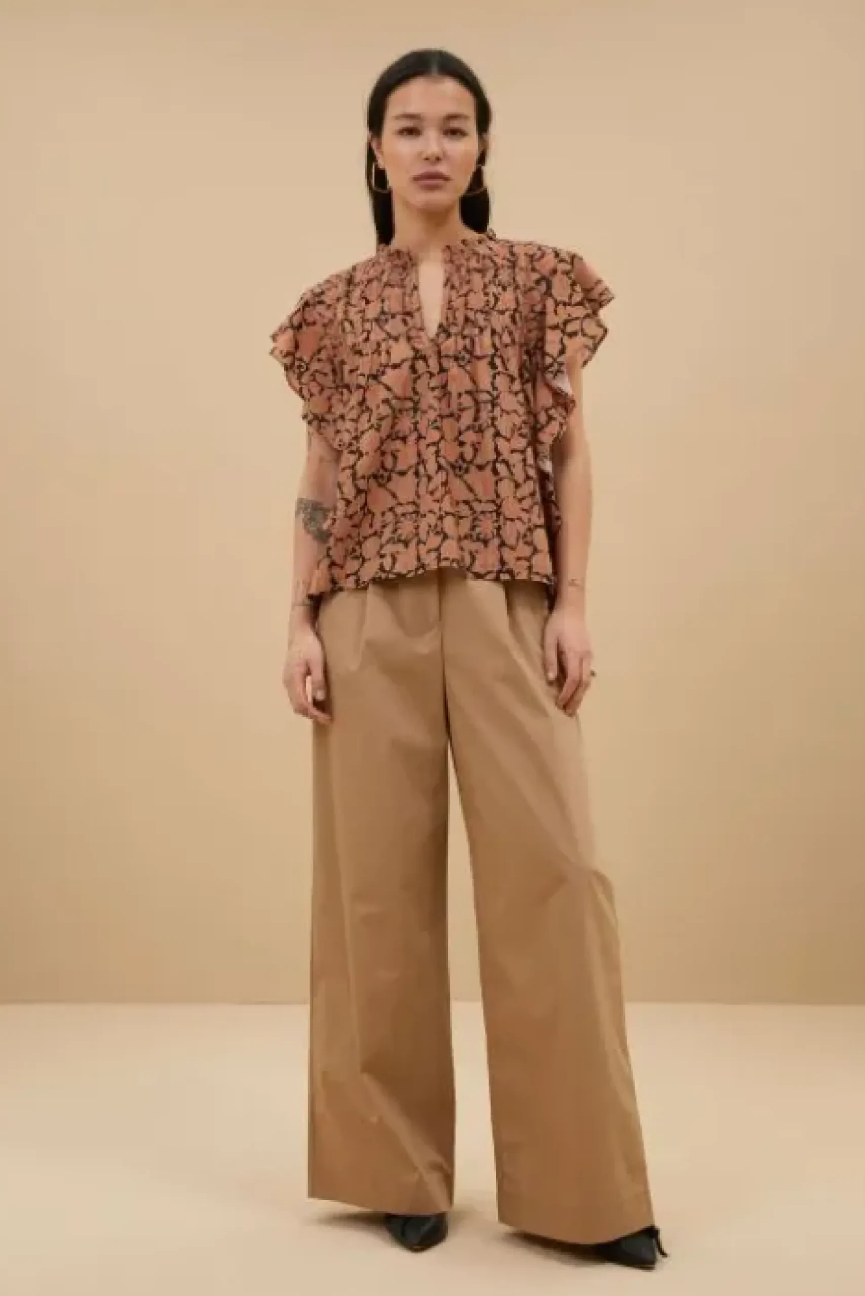 By bar Pantalon<benji poplin pants | camel