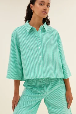 By bar Chemisiers<bernie blouse | green seer stripe
