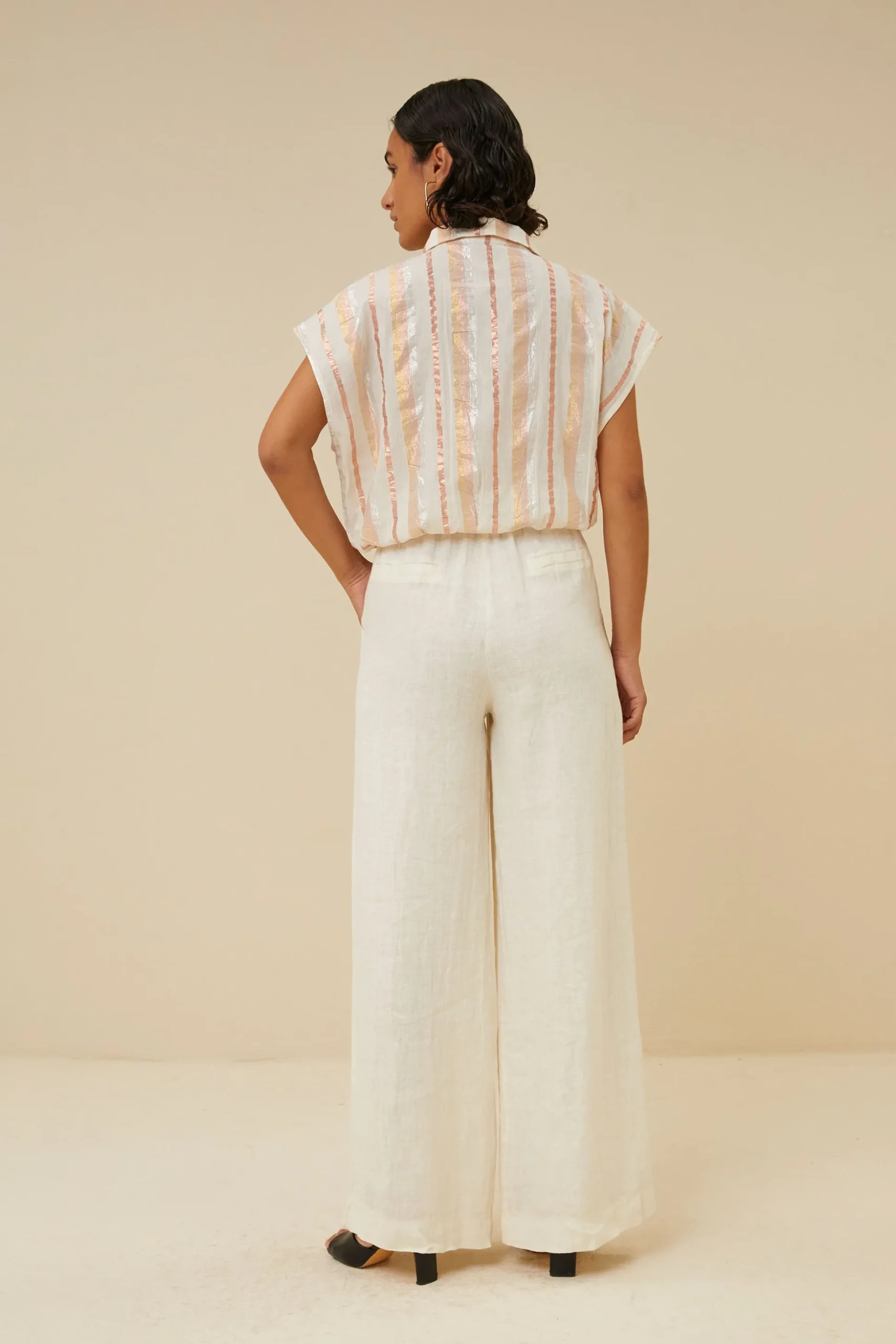 By bar Chemisiers<bieke gloss stripe blouse | pastel gloss stripe