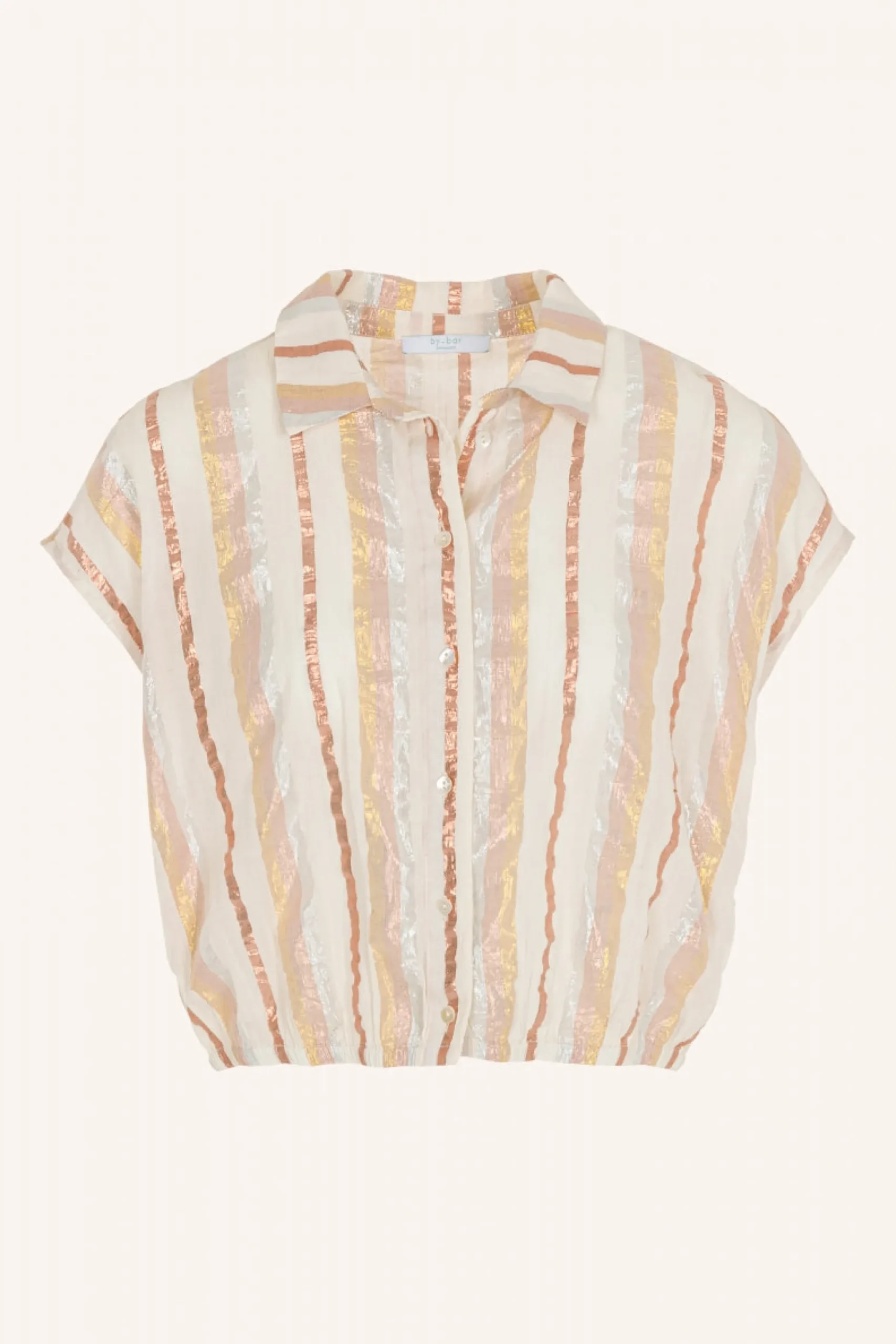 By bar Chemisiers<bieke gloss stripe blouse | pastel gloss stripe