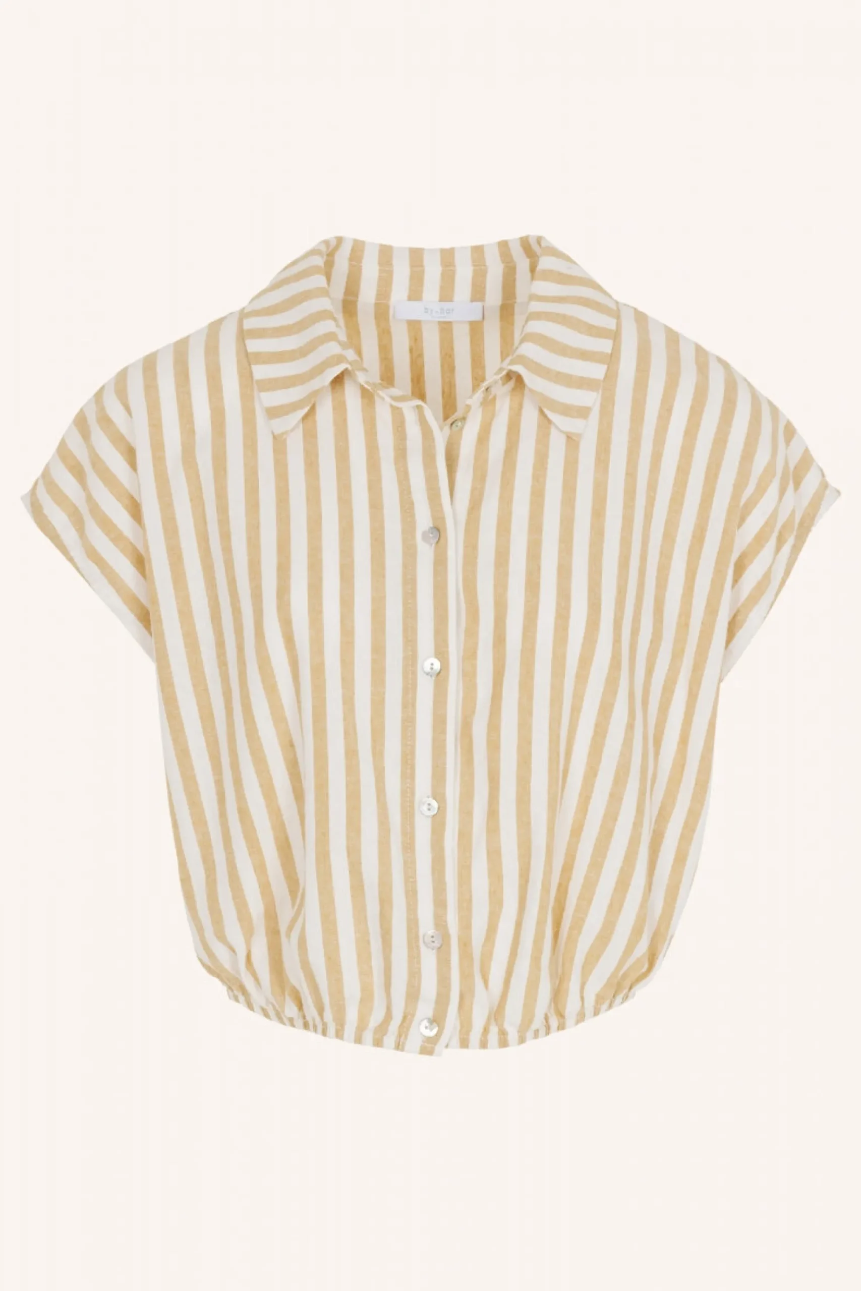 By bar Chemisiers<bieke linen stripe blouse | ochre