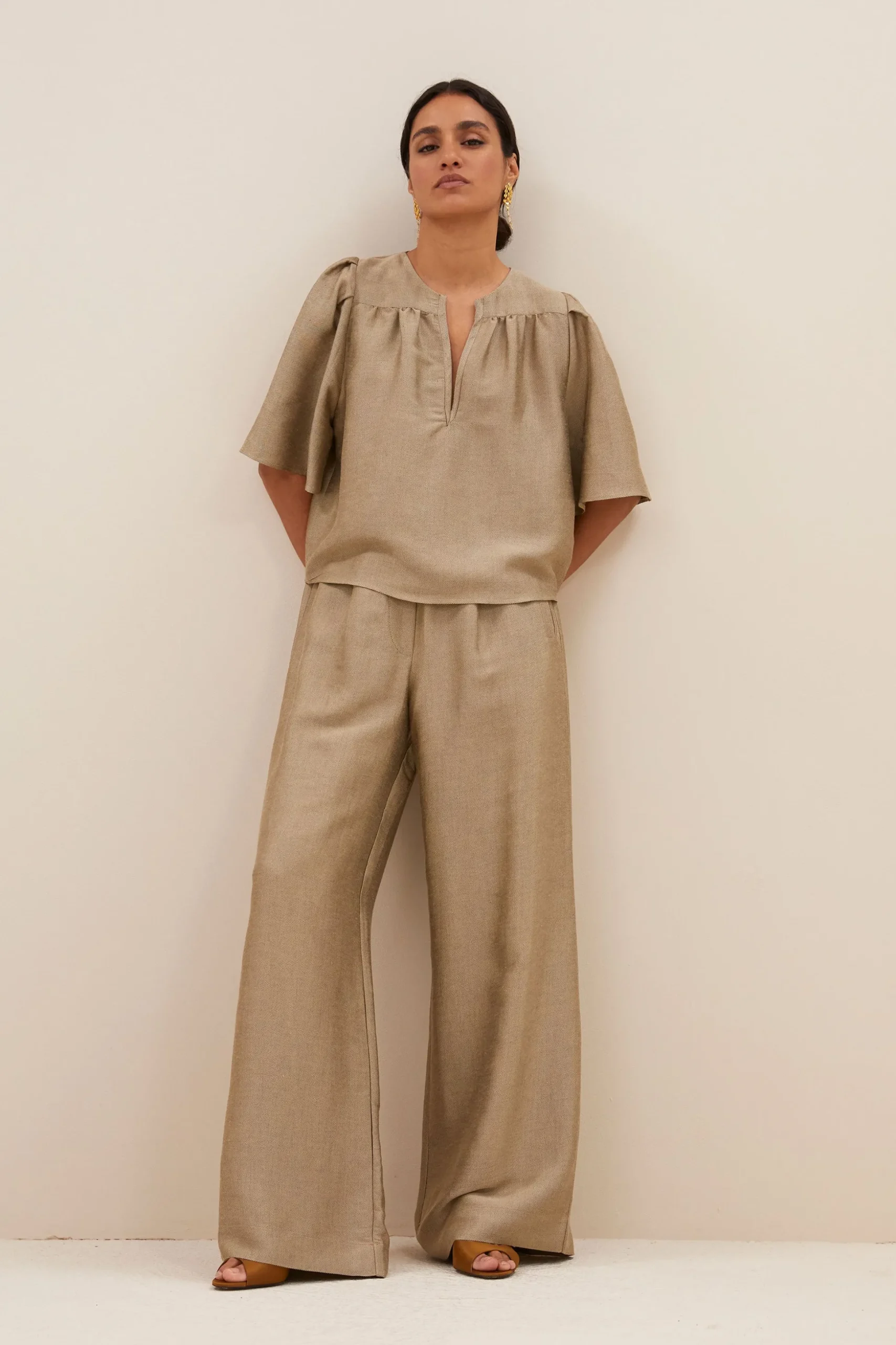 By bar Chemisiers<blake gloss blouse | gold