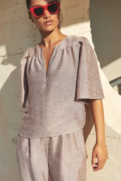 By bar Chemisiers<blake gloss blouse | mellow rose