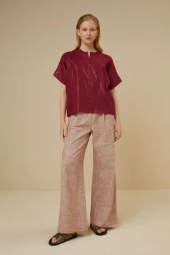 By bar Chemisiers<bo metallic blouse | grenache