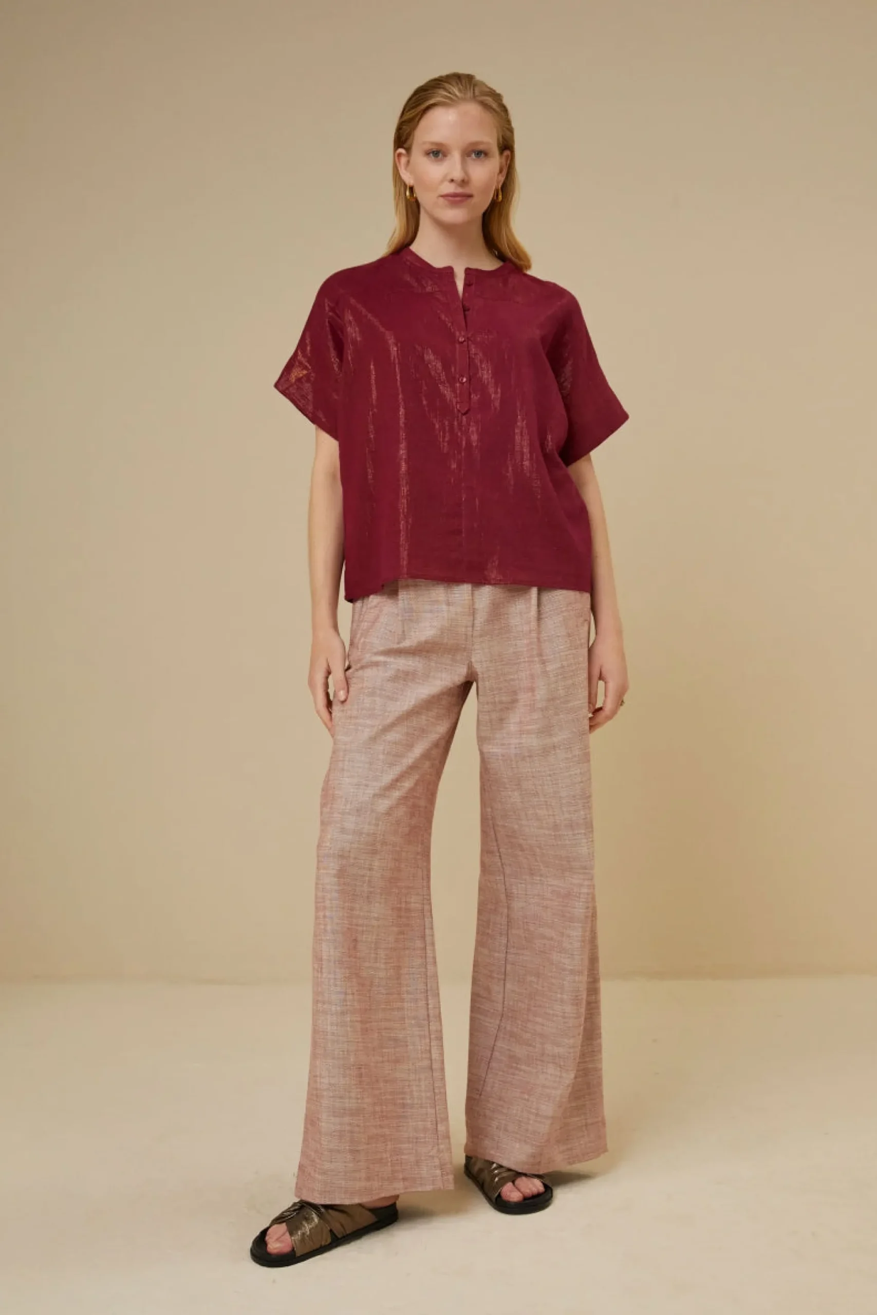 By bar Chemisiers<bo metallic blouse | grenache