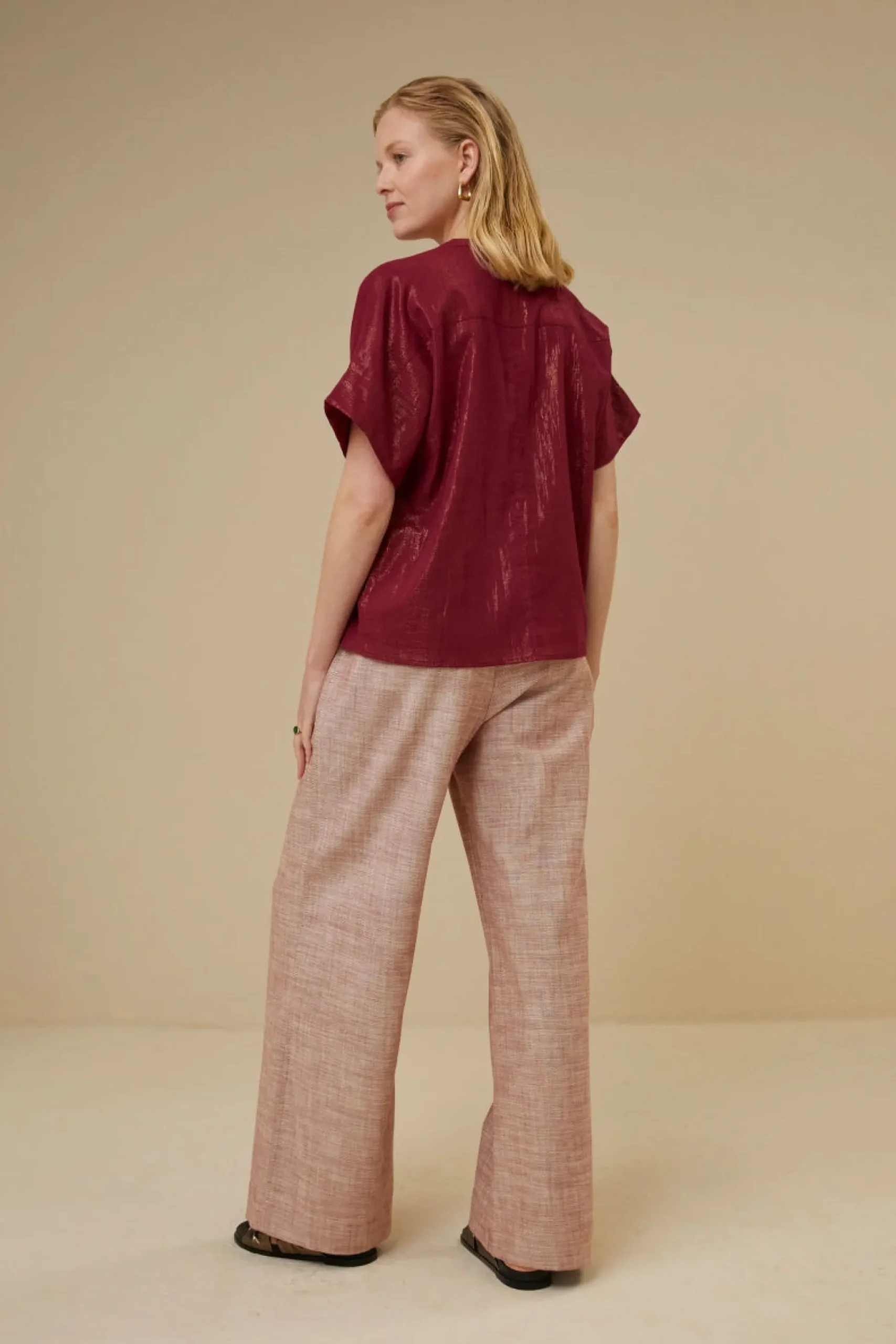 By bar Chemisiers<bo metallic blouse | grenache