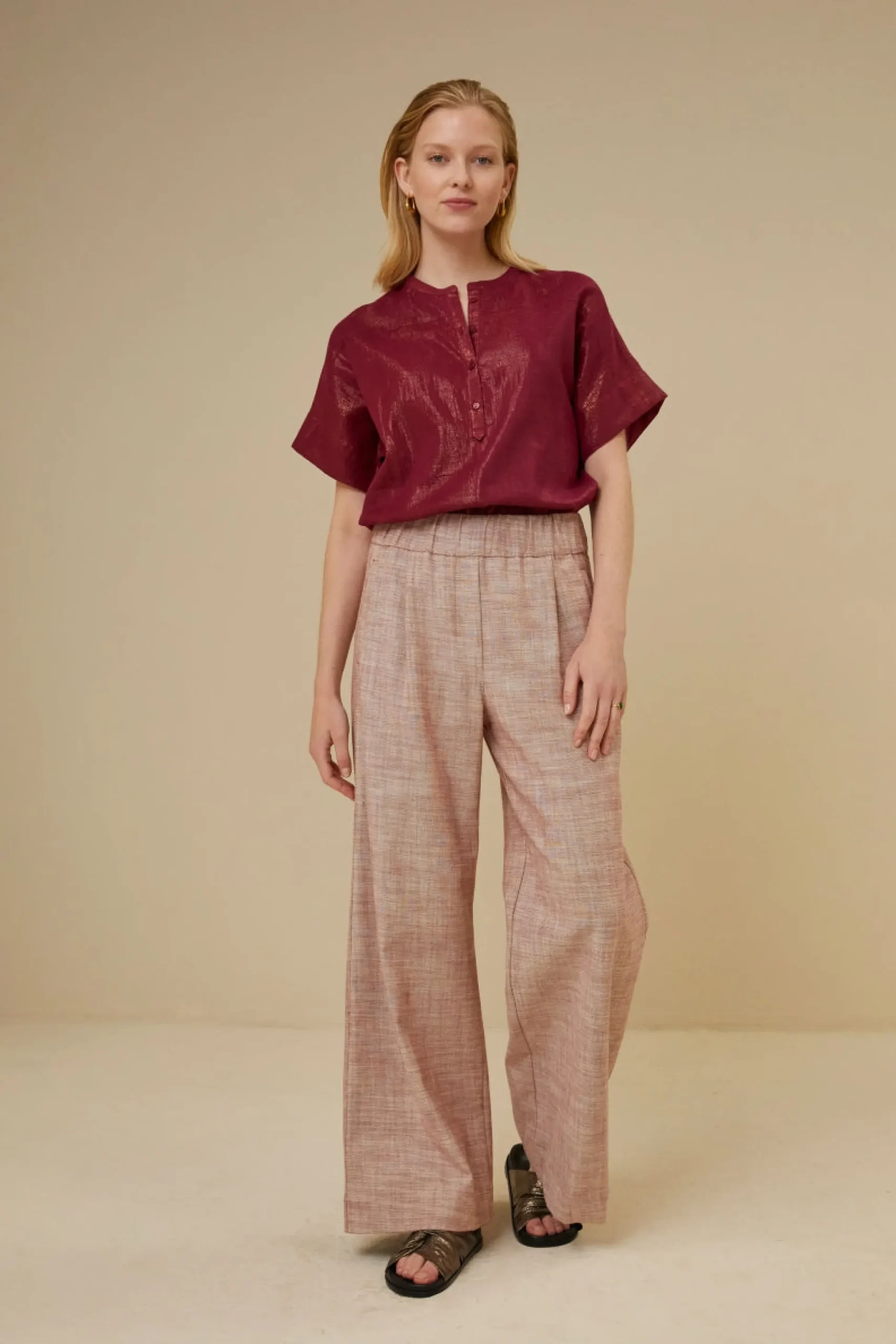 By bar Chemisiers<bo metallic blouse | grenache