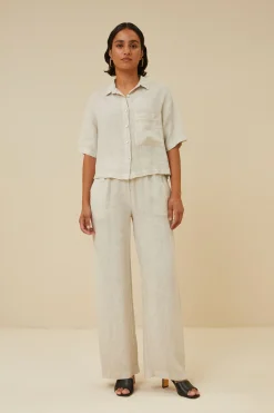 By bar Chemisiers<cris linen blouse | chalk