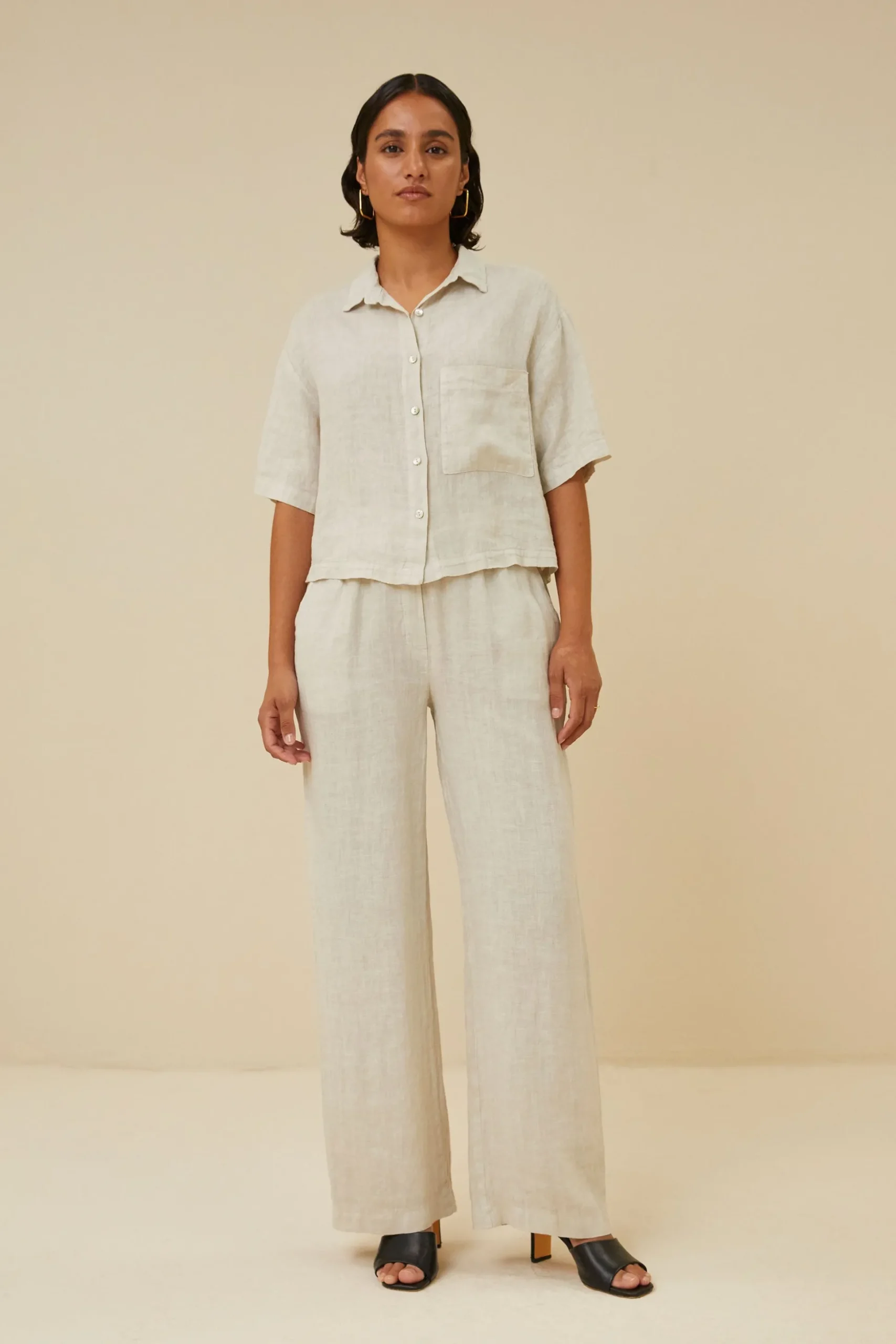 By bar Chemisiers<cris linen blouse | chalk