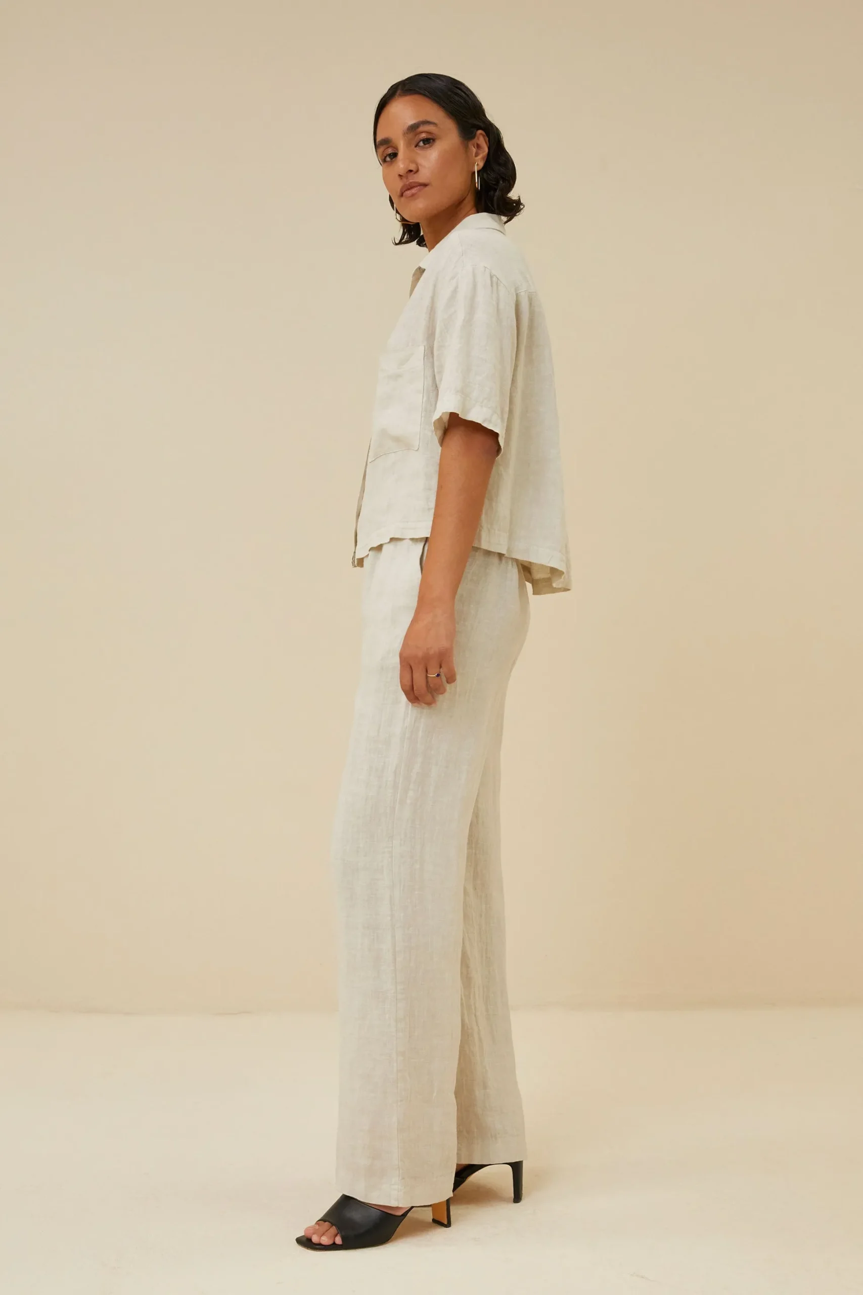 By bar Chemisiers<cris linen blouse | chalk