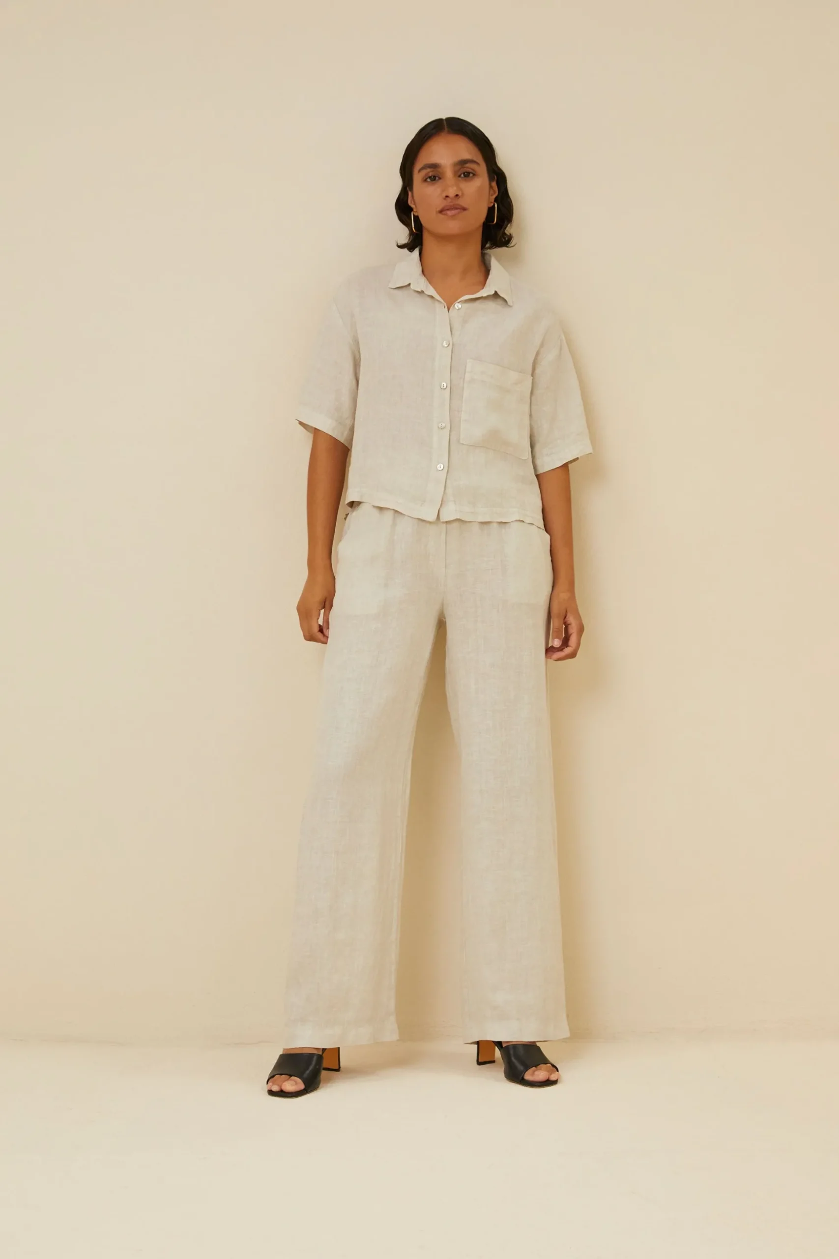 By bar Chemisiers<cris linen blouse | chalk