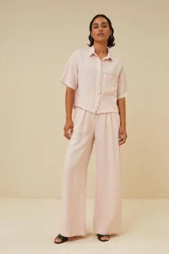 By bar Chemisiers<cris linen blouse | cipria pink