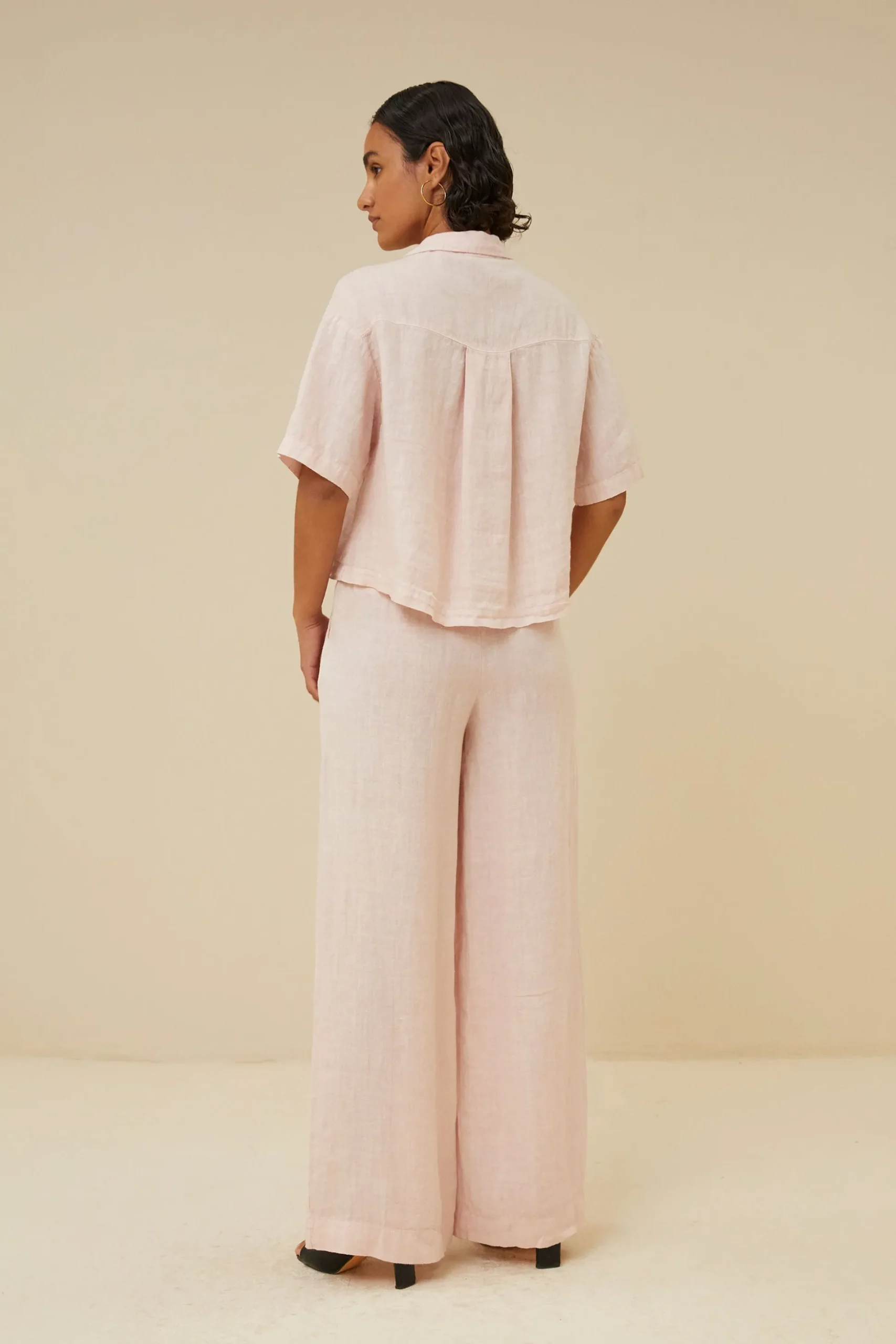 By bar Chemisiers<cris linen blouse | cipria pink