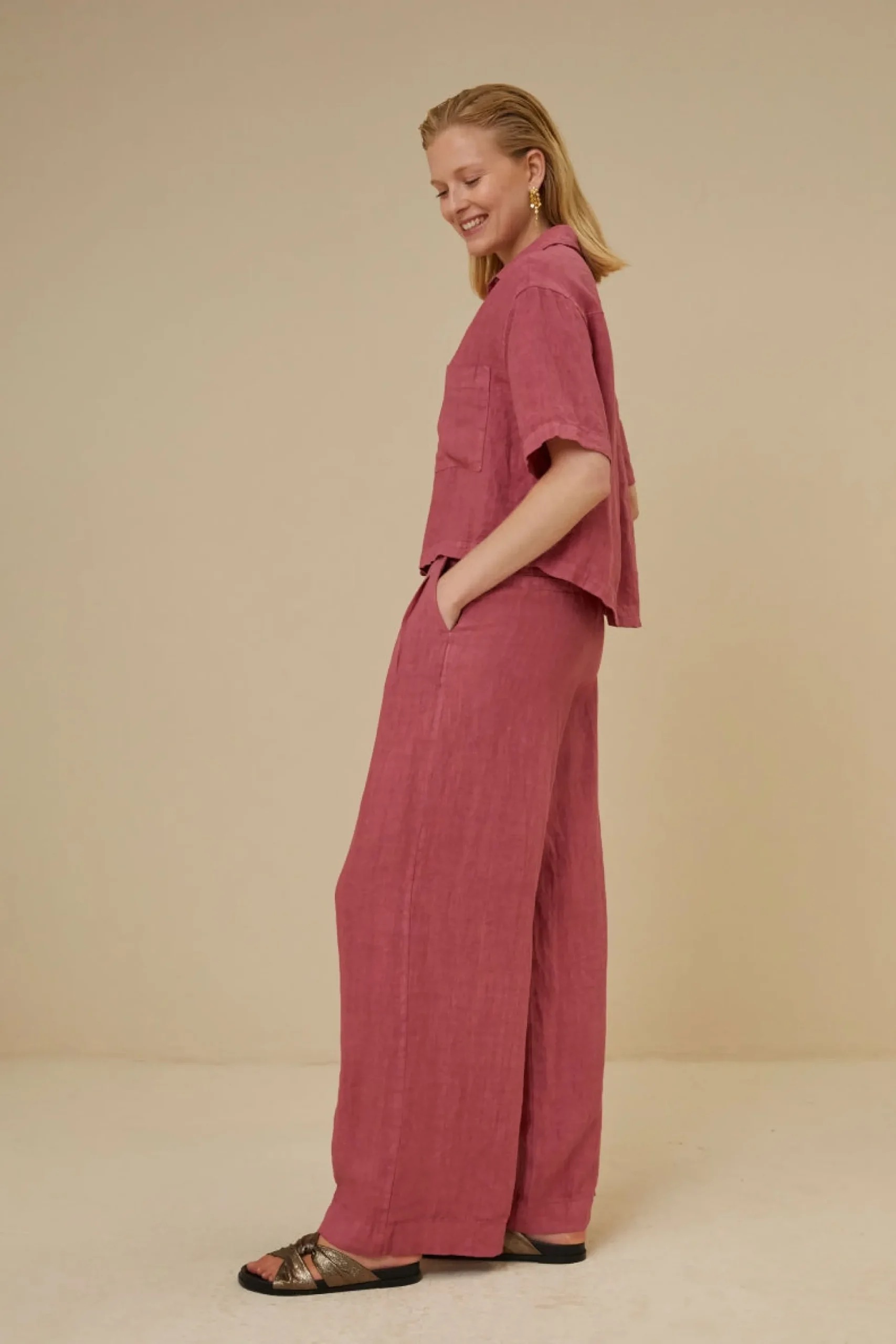 By bar Chemisiers<cris linen blouse | raspberry