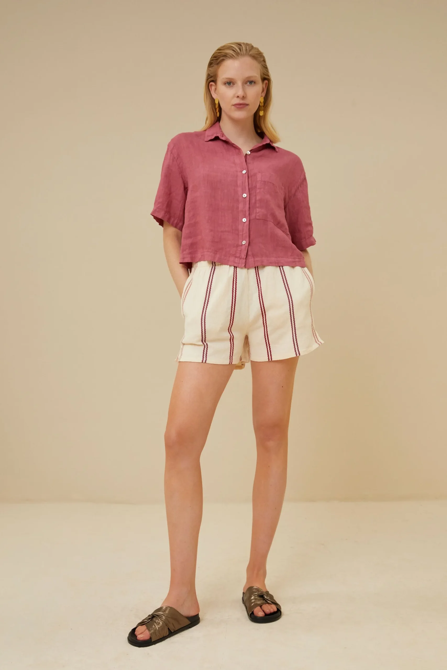 By bar Chemisiers<cris linen blouse | raspberry