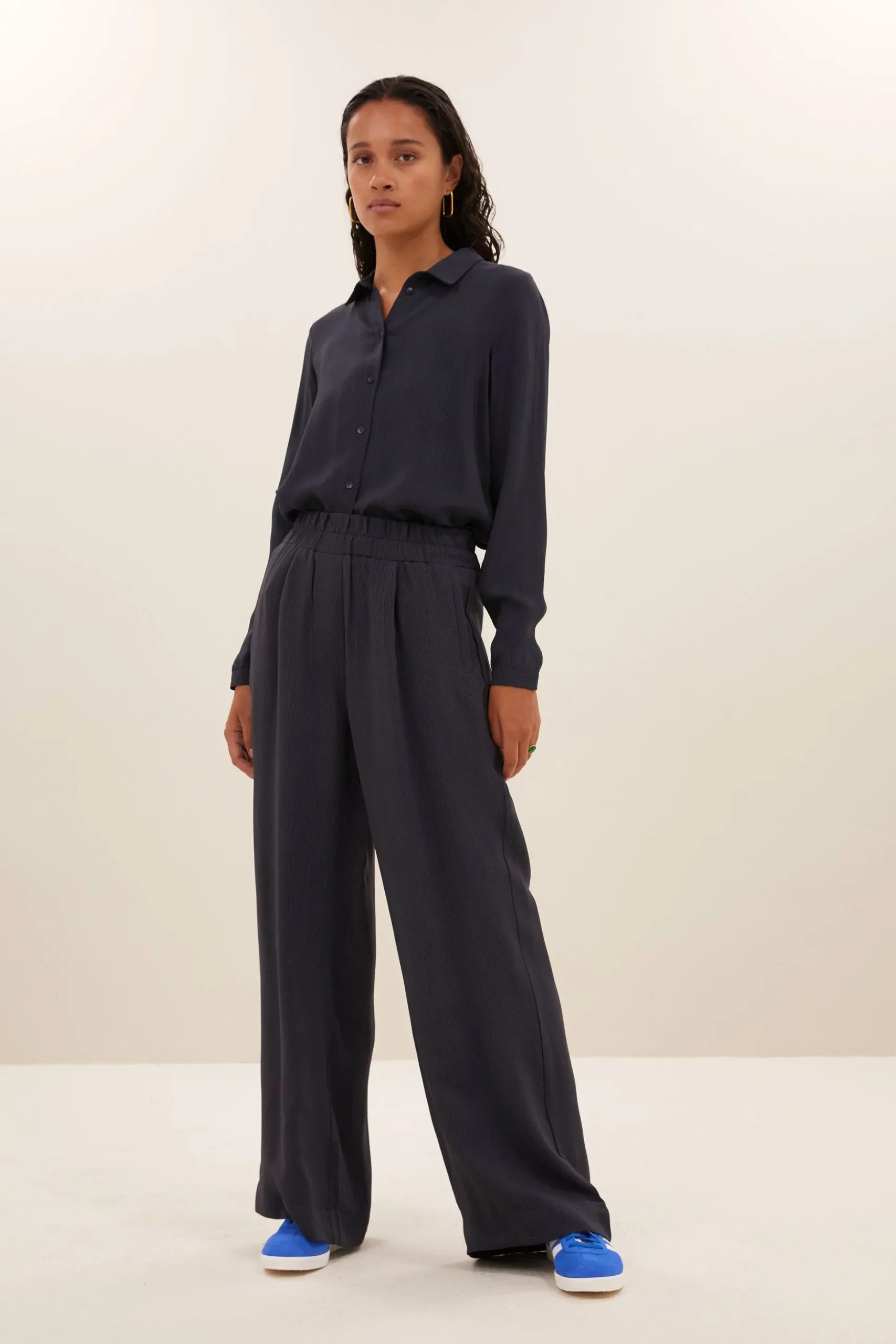 By bar Chemisiers<donna satin stripe blouse | graphite