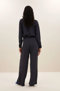 By bar Chemisiers<donna satin stripe blouse | graphite