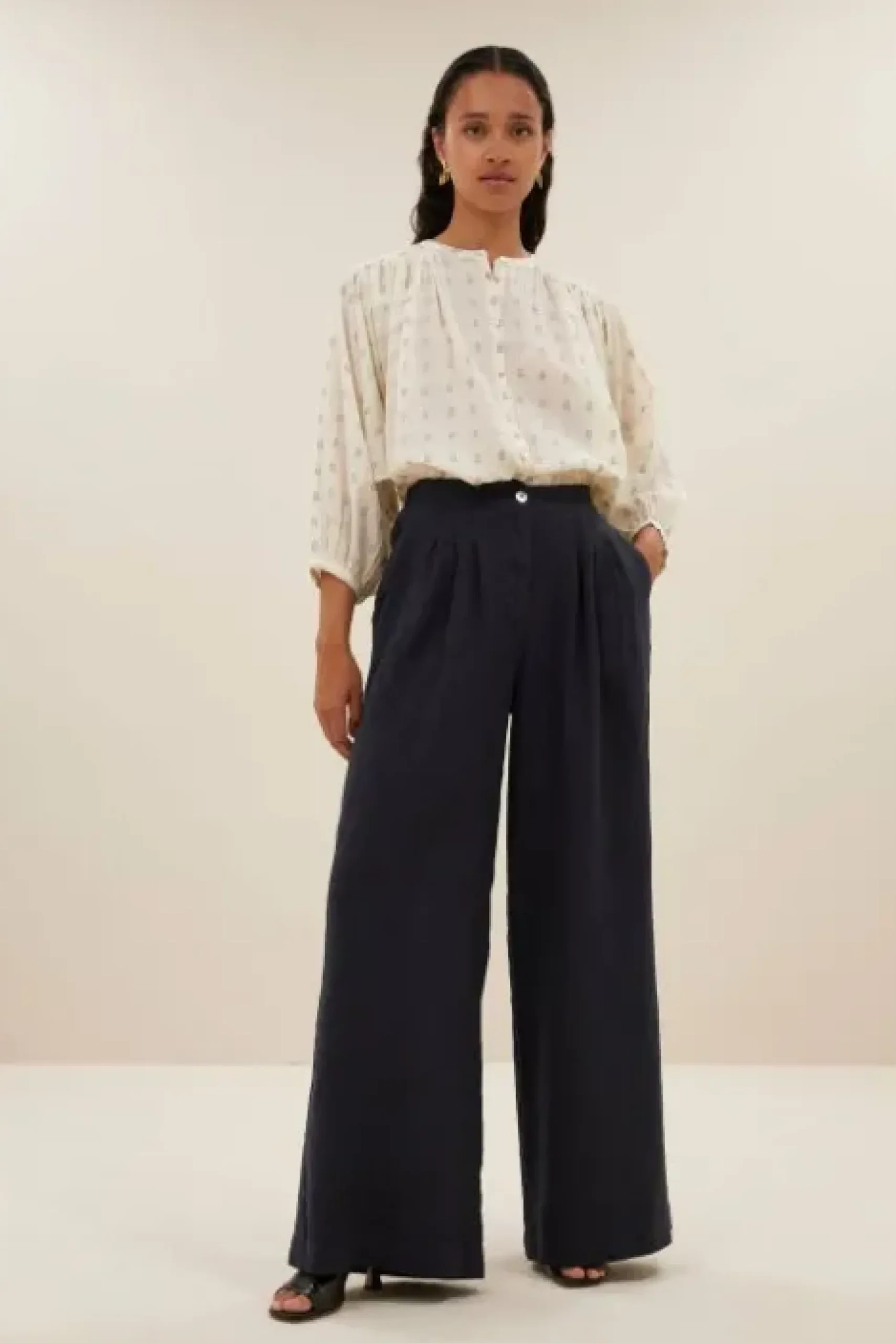 By bar Pantalon<eli linen pants | midnight