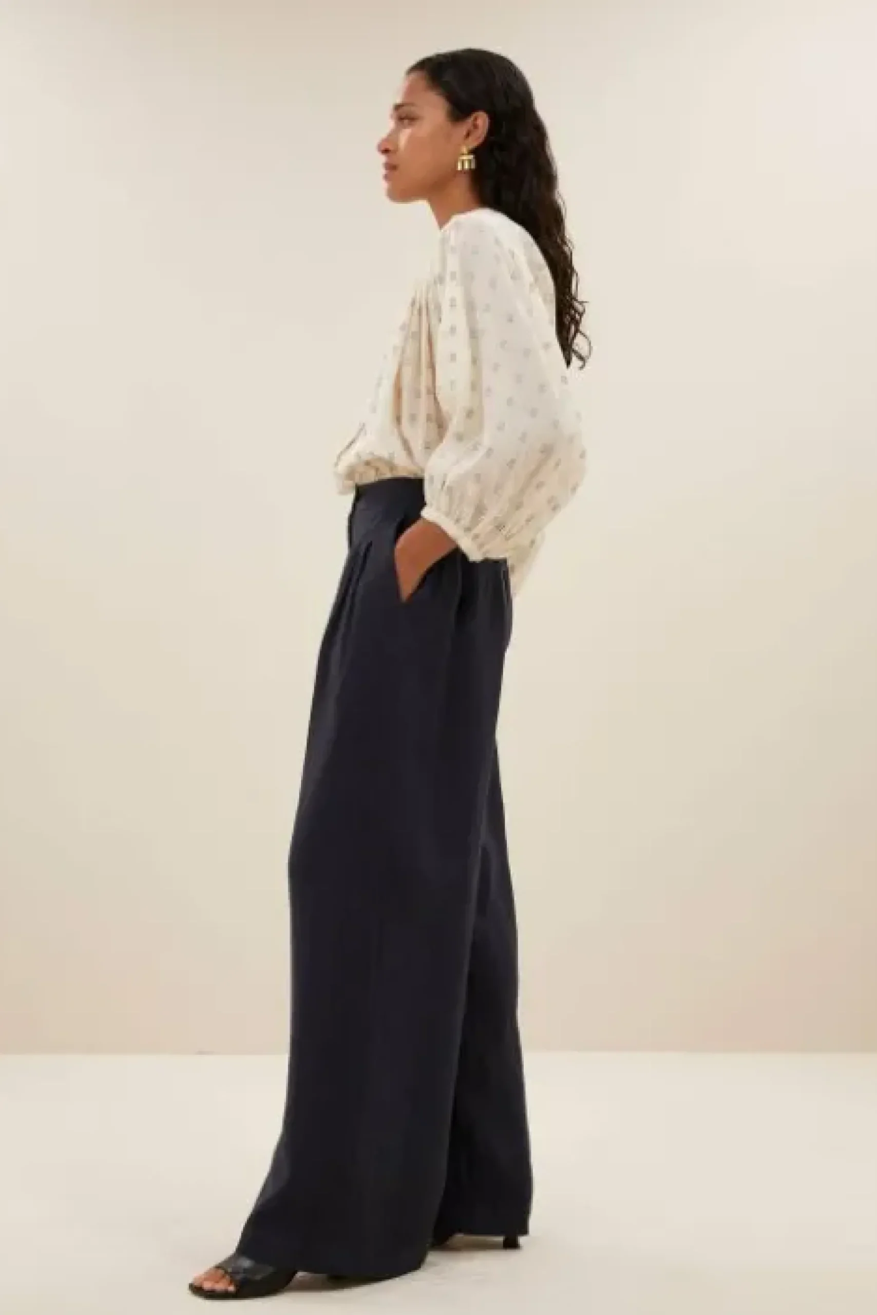 By bar Pantalon<eli linen pants | midnight