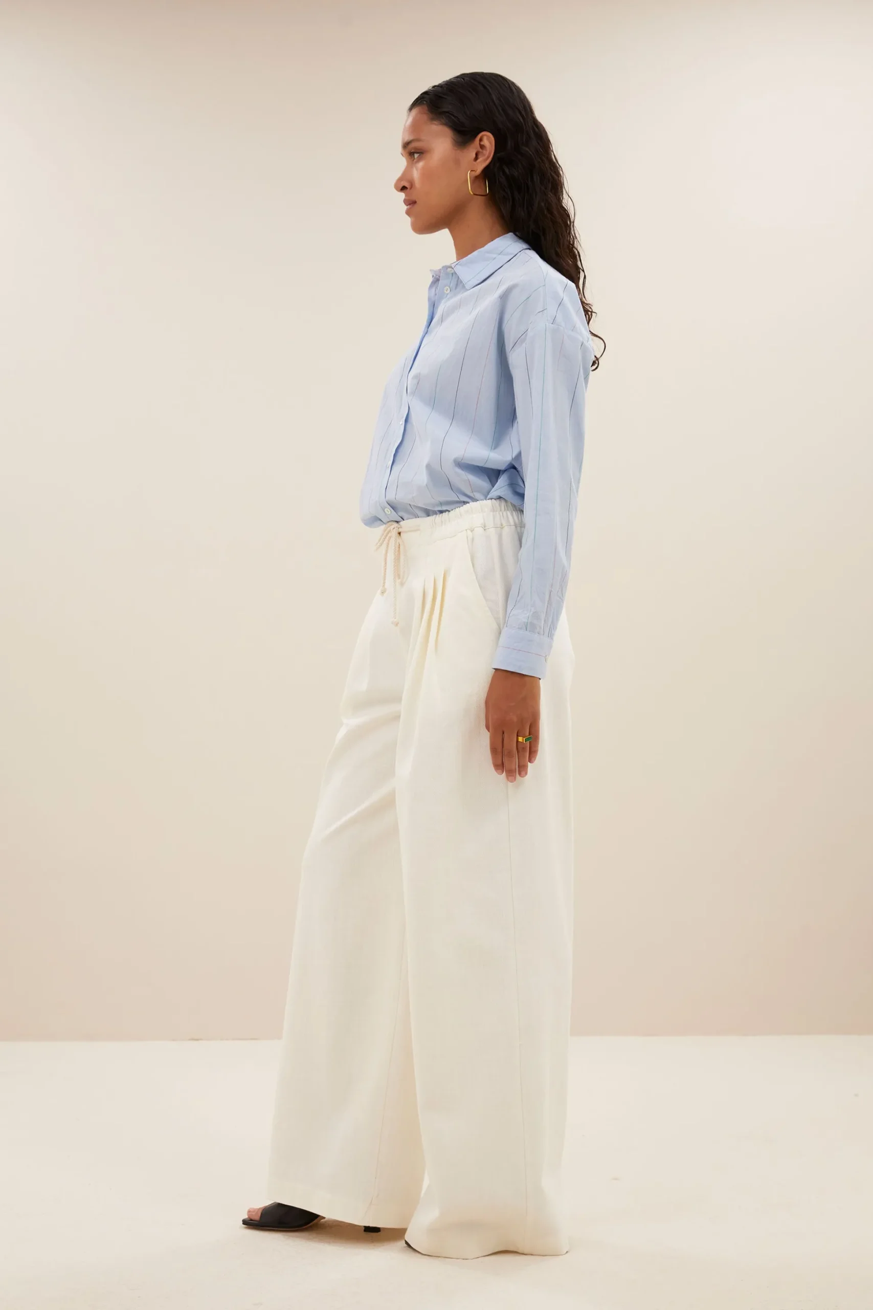 By bar Chemisiers<elvie stripe chambray blouse | light blue stripe