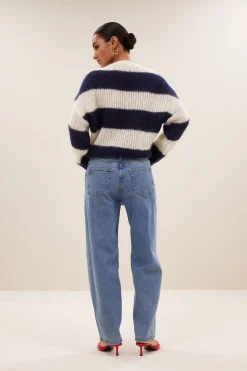 By bar Maillots<evi stripe pullover | midnight big stripe