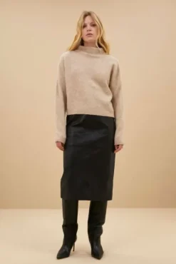 By bar Jupes<frenkie leather skirt | black