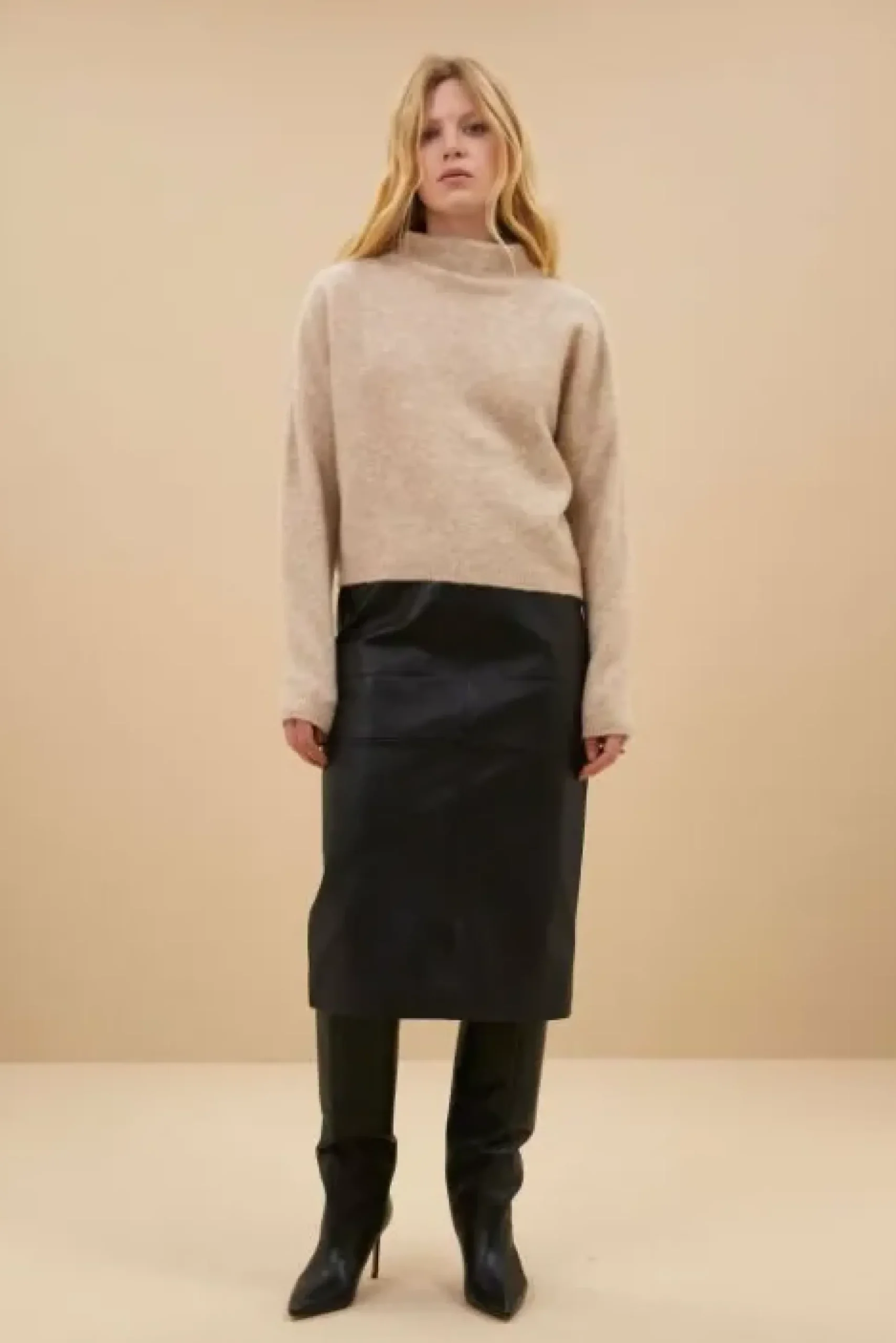 By bar Jupes<frenkie leather skirt | black