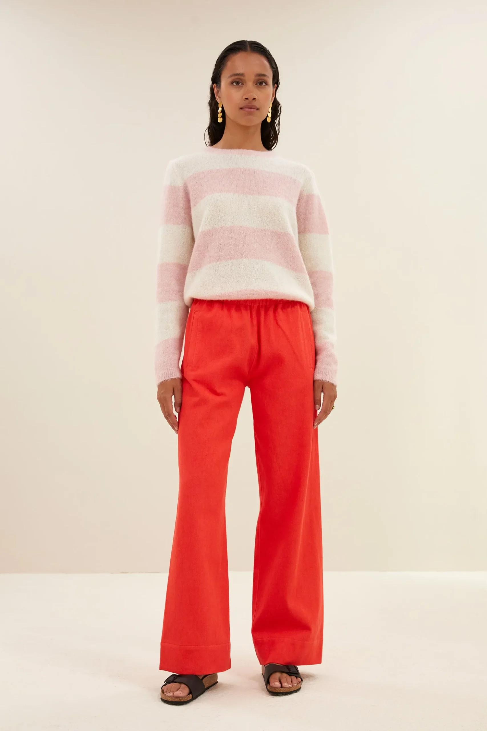 By bar Maillots<gwen big stripe pullover | pink big stripe