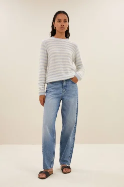 By bar Maillots<gwen thin stripe pullover | blue thin stripe