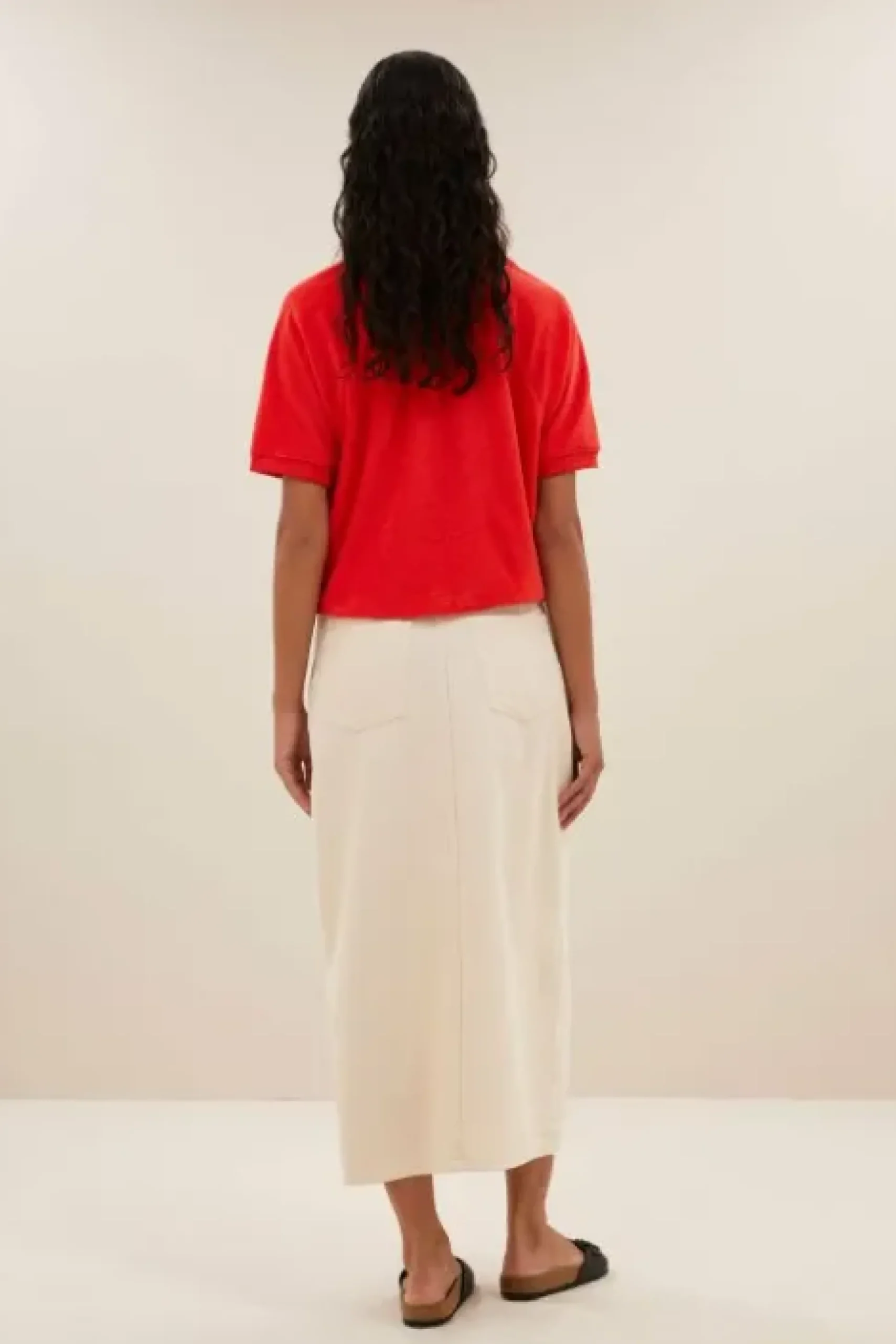 By bar Tops & T-shirts<harper slub top | poppy red