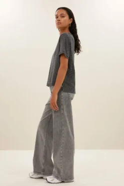 By bar Tops & T-shirts<hope thin stripe top | jet black