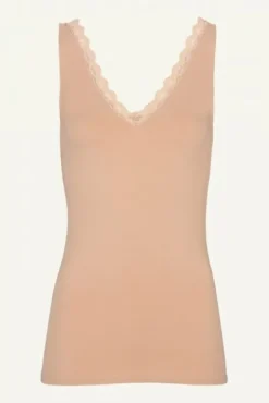 By bar Tops & T-shirts<lace singlet | nude