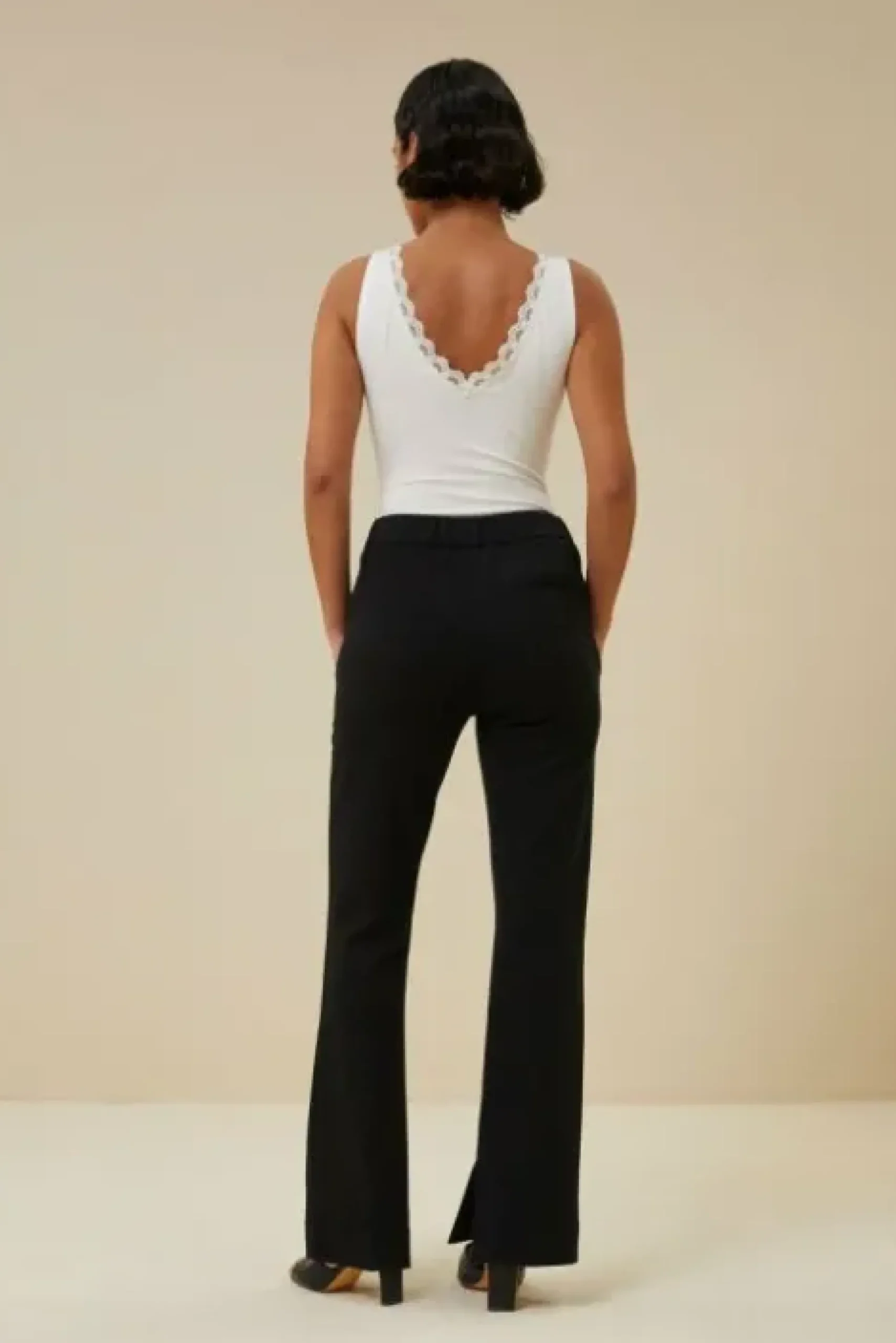 By bar Tops & T-shirts<lace singlet | off white