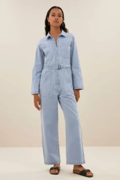 By bar Combinaisons<louise denim suit | light denim