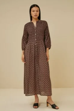 By bar Robes<loulou leaf dress | leaf print
