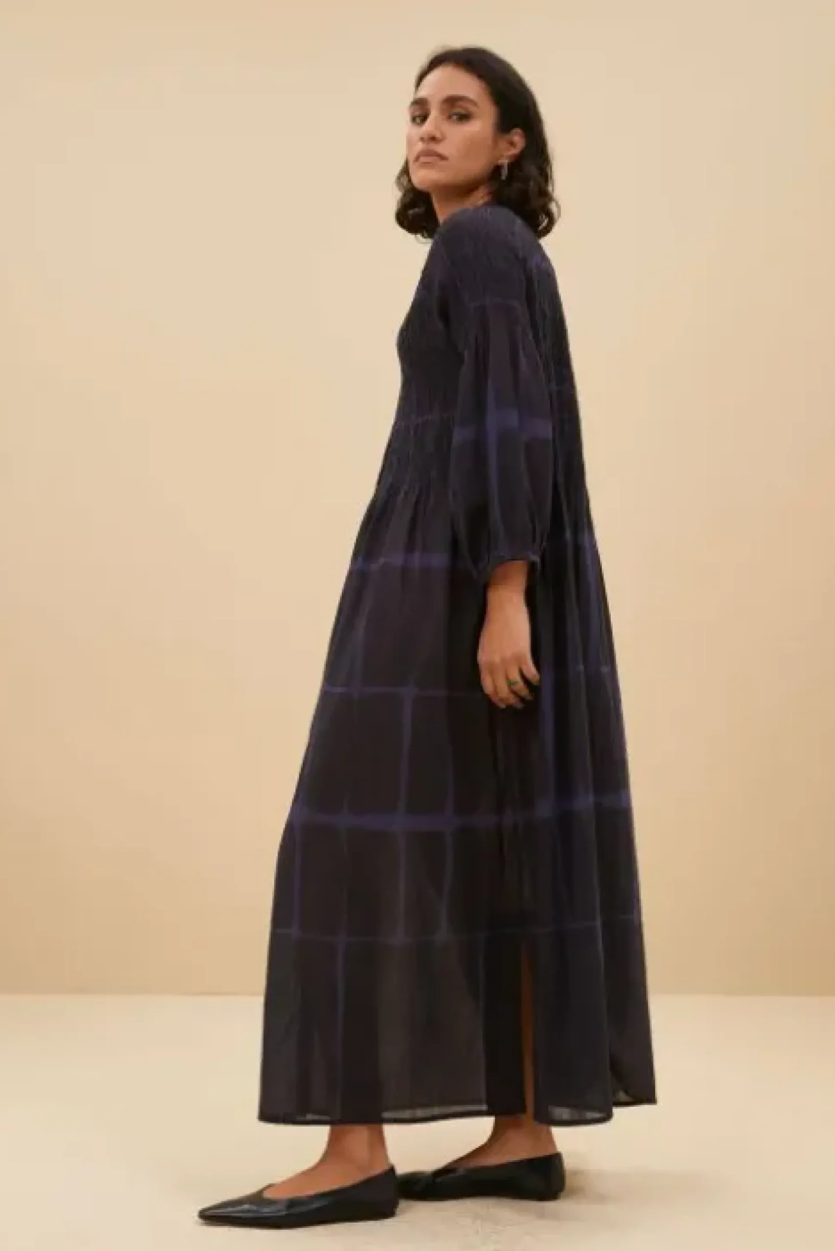 By bar Robes<loulou square dress | square print