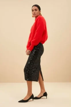 By bar Jupes<luca sequin skirt | black