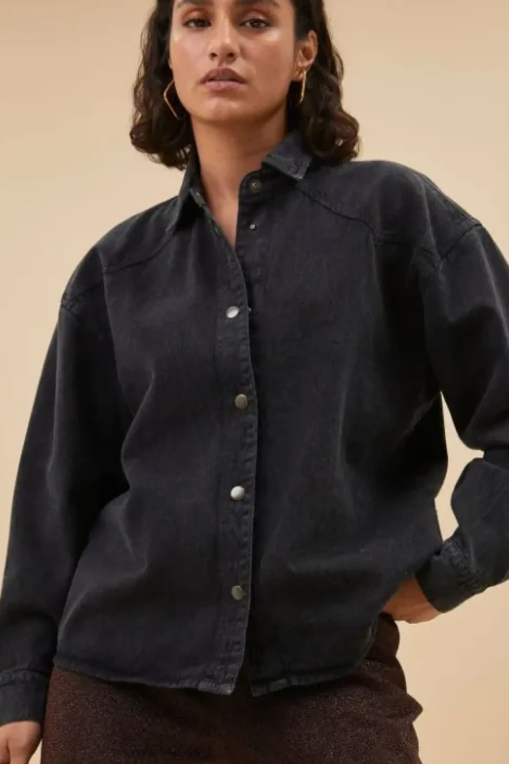 By bar Chemisiers<mae twill blouse | jet black