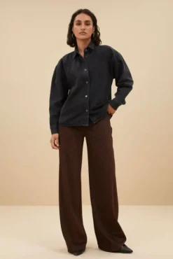 By bar Chemisiers<mae twill blouse | jet black