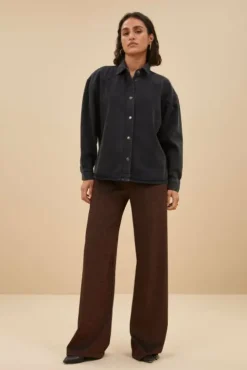 By bar Chemisiers<mae twill blouse | jet black