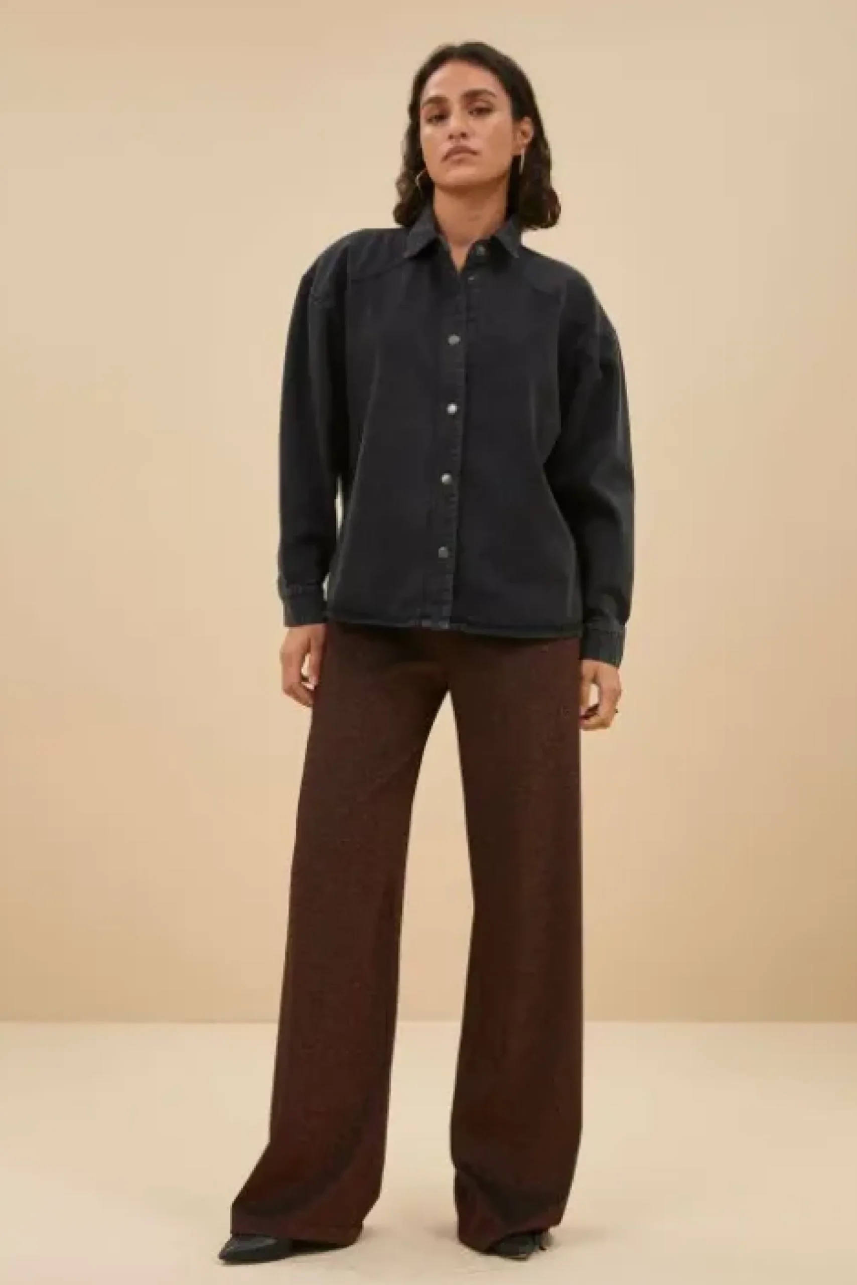 By bar Chemisiers<mae twill blouse | jet black