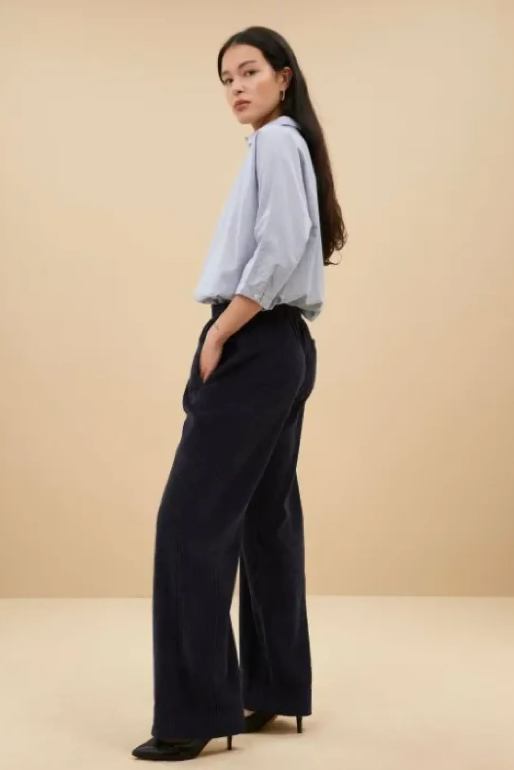 By bar Pantalon<mees cord pants | midnight