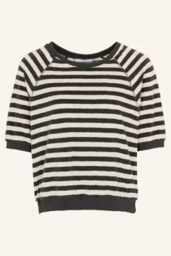 By bar Tops & T-shirts<neva slub stripe top | jet black
